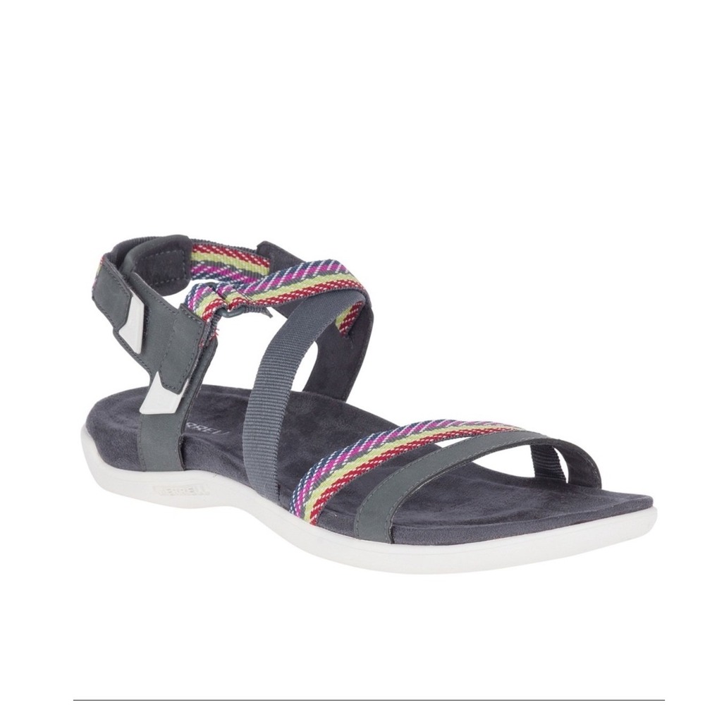 Merrell District Mendi Backstrap Sandals‎ Womens 8 Gray Multi Excellent J97310